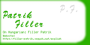 patrik filler business card